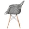 Fabulaxe Mid-Century Modern Style Fabric Lined Armchair with Beech Wooden Legs, Black and White QI004325.BW - alternate 5